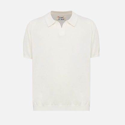 Polo senza bottoni in maglia di cotone