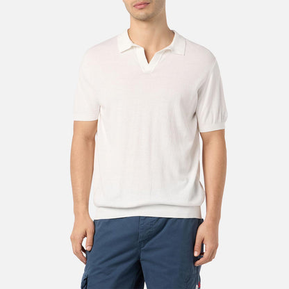Polo senza bottoni in maglia di cotone