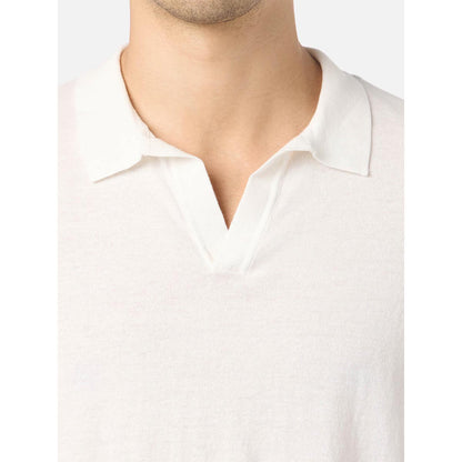 Polo senza bottoni in maglia di cotone