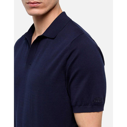 Polo senza bottoni in maglia di cotone