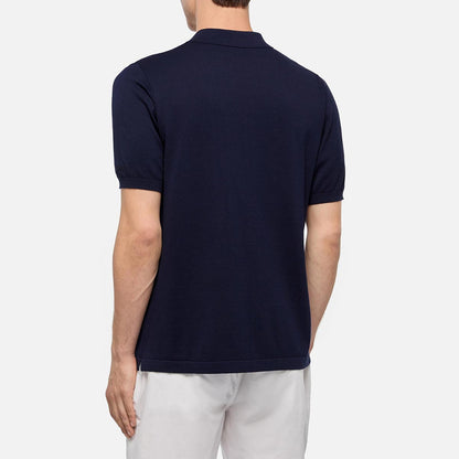 Polo senza bottoni in maglia di cotone