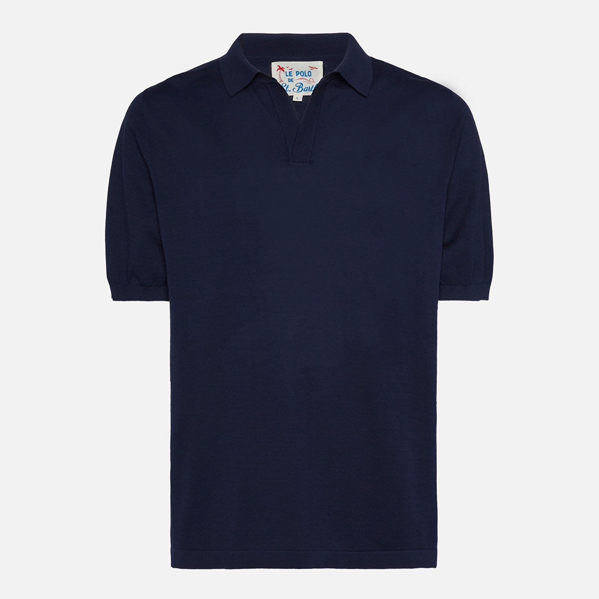 Polo senza bottoni in maglia di cotone