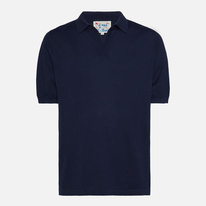Polo senza bottoni in maglia di cotone