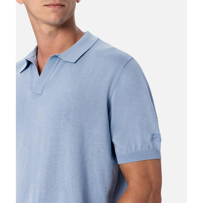Polo senza bottoni in maglia di cotone