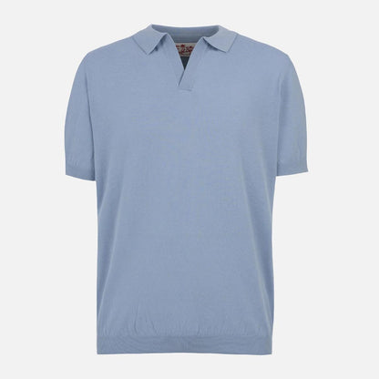 Polo senza bottoni in maglia di cotone