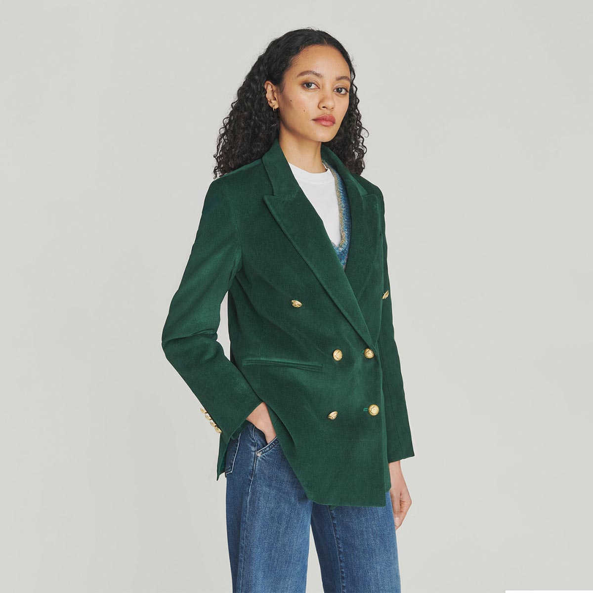 Blazer doppio petto in velluto