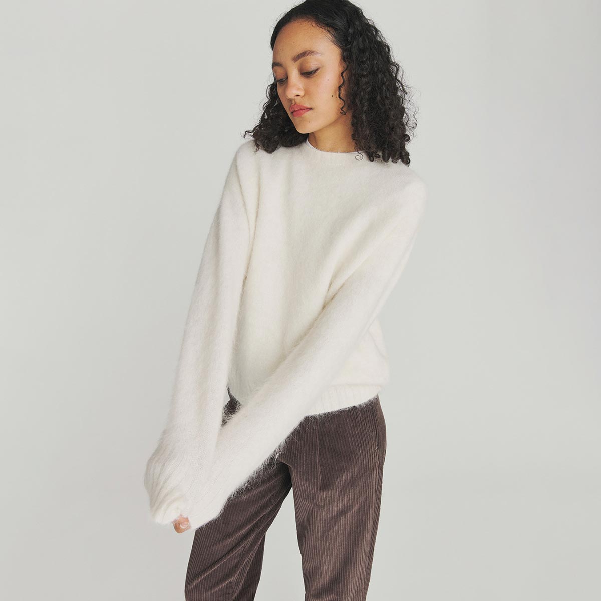 Maglione giro collo in Alpaca