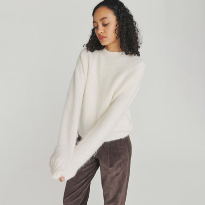 Maglione giro collo in Alpaca