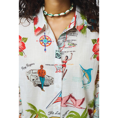 Camicia a fantasia in cotone