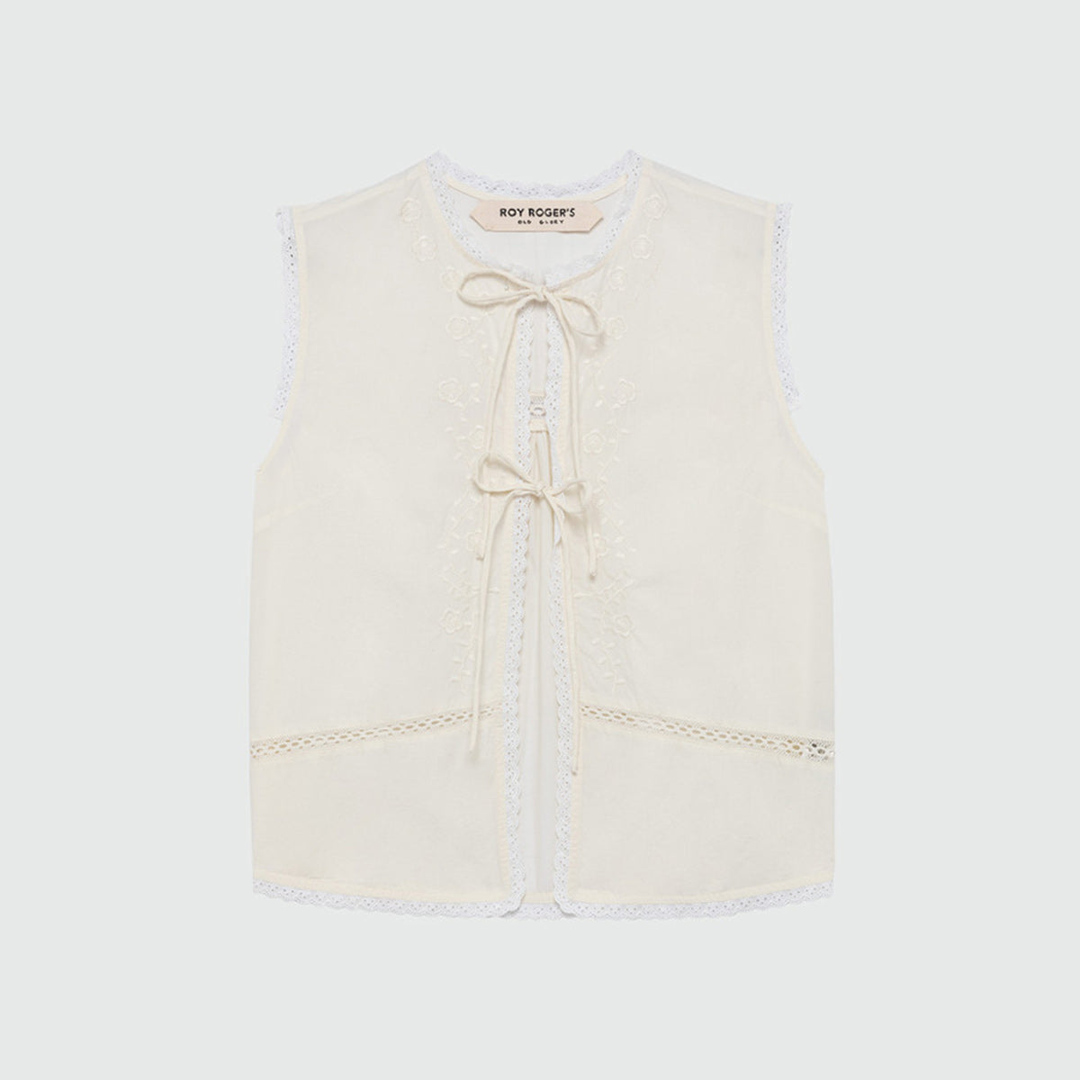 Camicia smanicata con ricami
