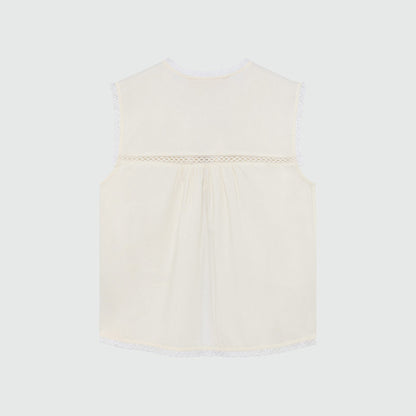Camicia smanicata con ricami