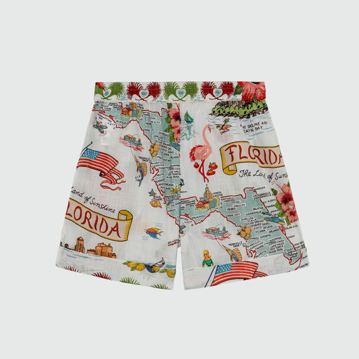Pantalone short a fantasia in cotone