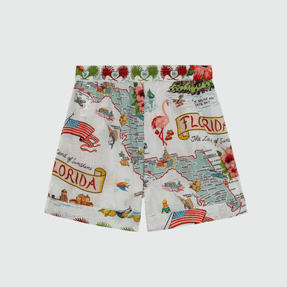 Pantalone short a fantasia in cotone