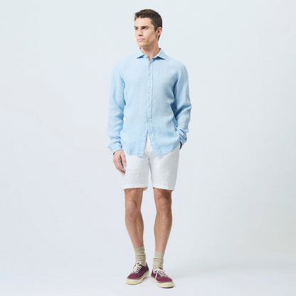 Camicia in lino azzurra