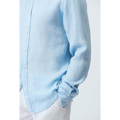 Camicia in lino azzurra