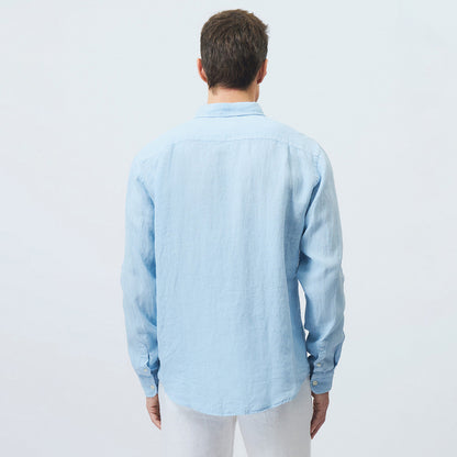 Camicia in lino azzurra