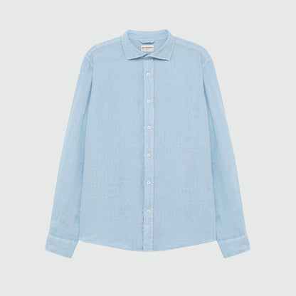 Camicia in lino azzurra