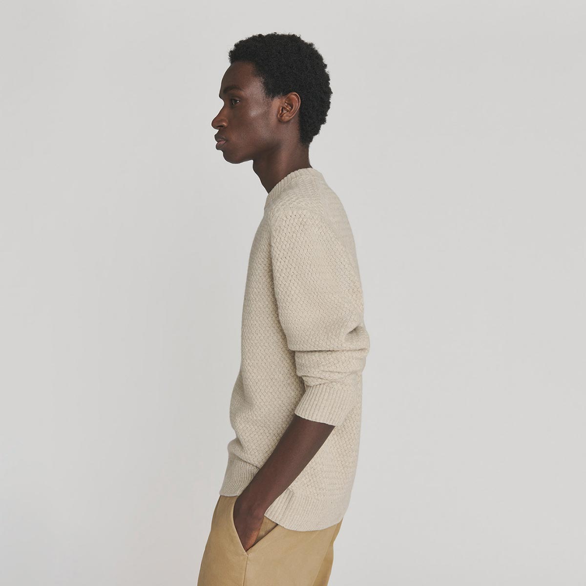 Maglione giro collo in lana e cashmere