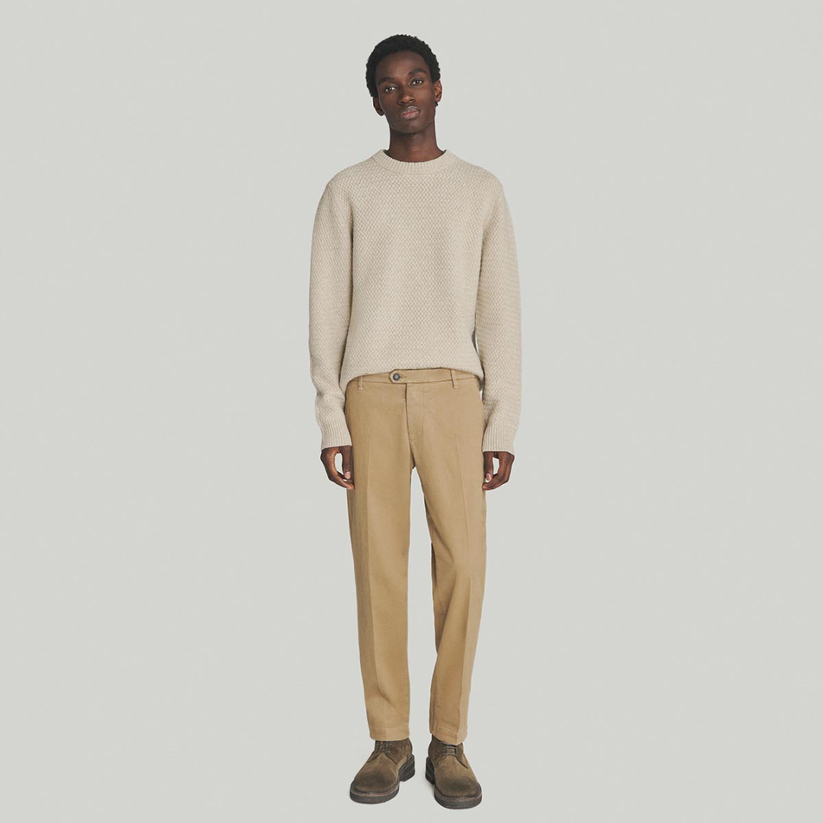 Maglione giro collo in lana e cashmere