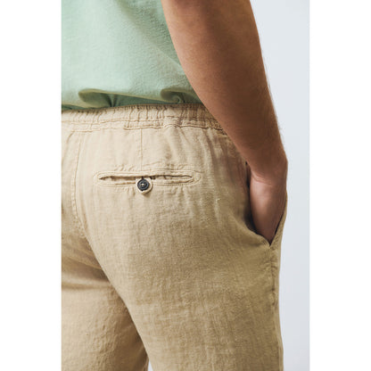 Pantalone lino beige