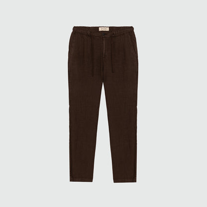 Pantalone lino marrone