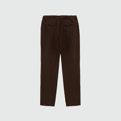 Pantalone lino marrone