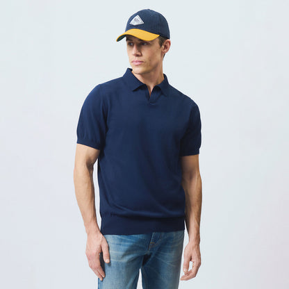 Polo in maglia di cotone senza bottoni