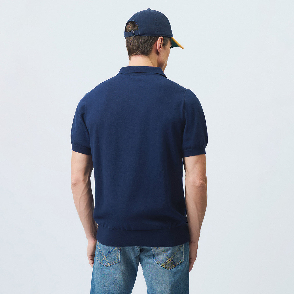 Polo in maglia di cotone senza bottoni