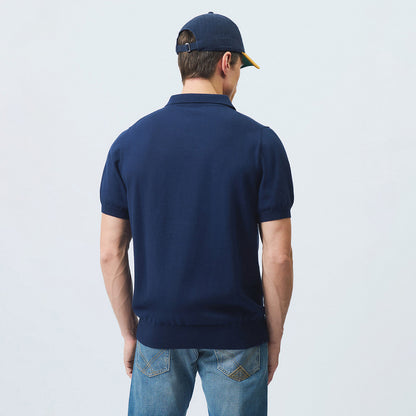 Polo in maglia di cotone senza bottoni