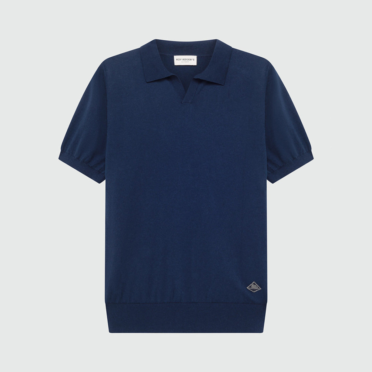 Polo in maglia di cotone senza bottoni
