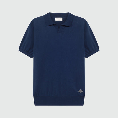 Polo in maglia di cotone senza bottoni