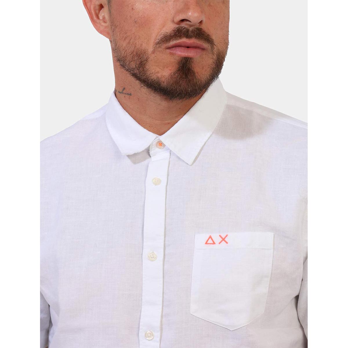 Camicia in lino e cotone bianca