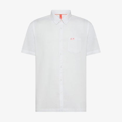 Camicia in lino e cotone bianca
