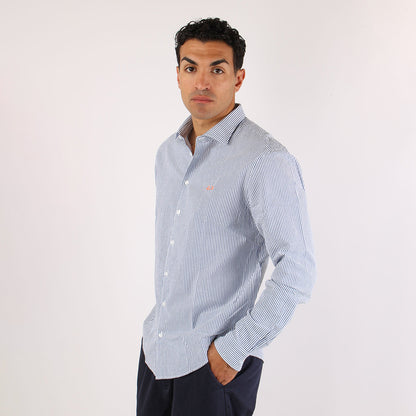 Camicia a righe goffrata
