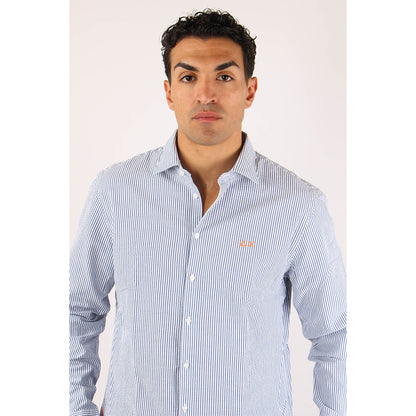 Camicia a righe goffrata