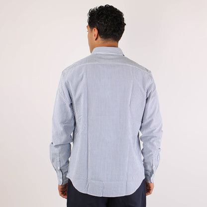 Camicia a righe goffrata