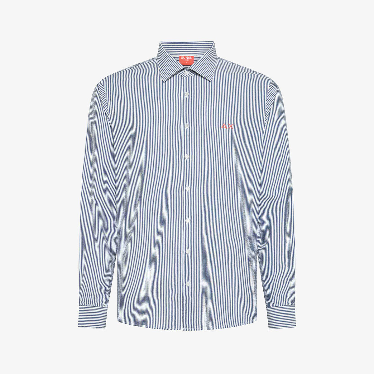Camicia a righe goffrata