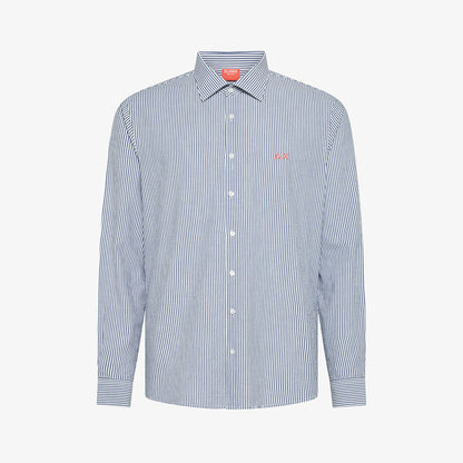 Camicia a righe goffrata