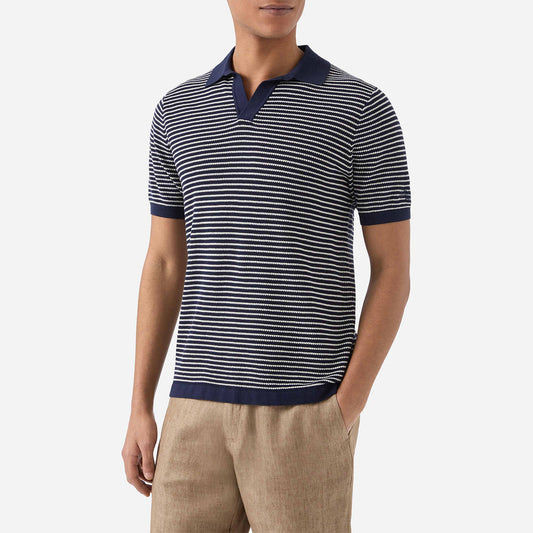 Polo senza bottoni in maglia di cotone
