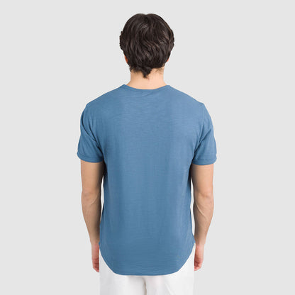 T-shirt in cotone fiammato con logo