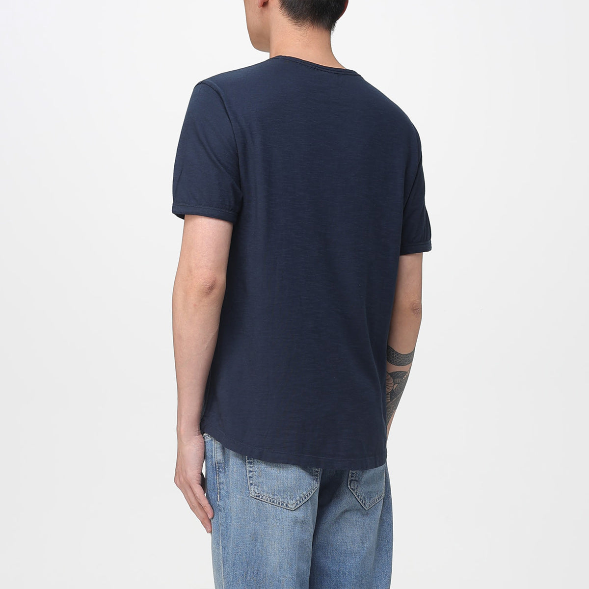 T-shirt in cotone fiammato con logo