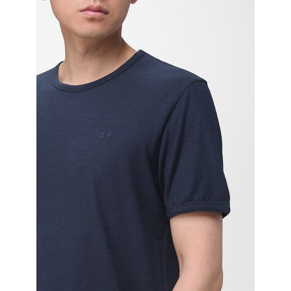 T-shirt in cotone fiammato con logo