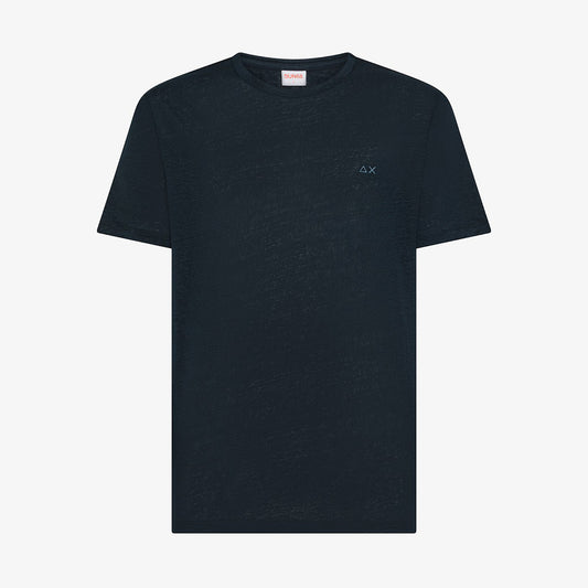 T-shirt blu in lino