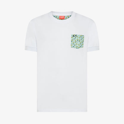 T-shirt con taschino a fantasia