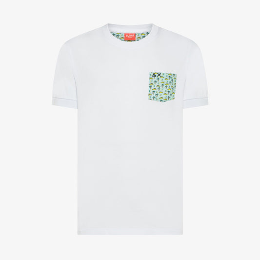 T-shirt con taschino a fantasia