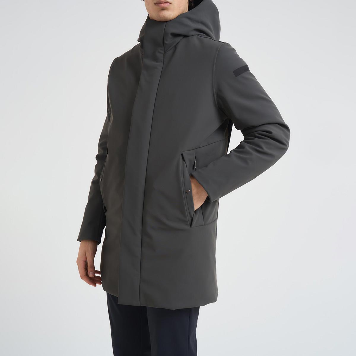 Parka tessuto tecnico con cappuccio