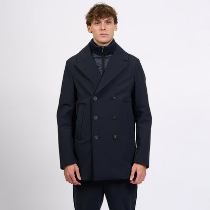 Caban doppio petto in tessuto tecnico