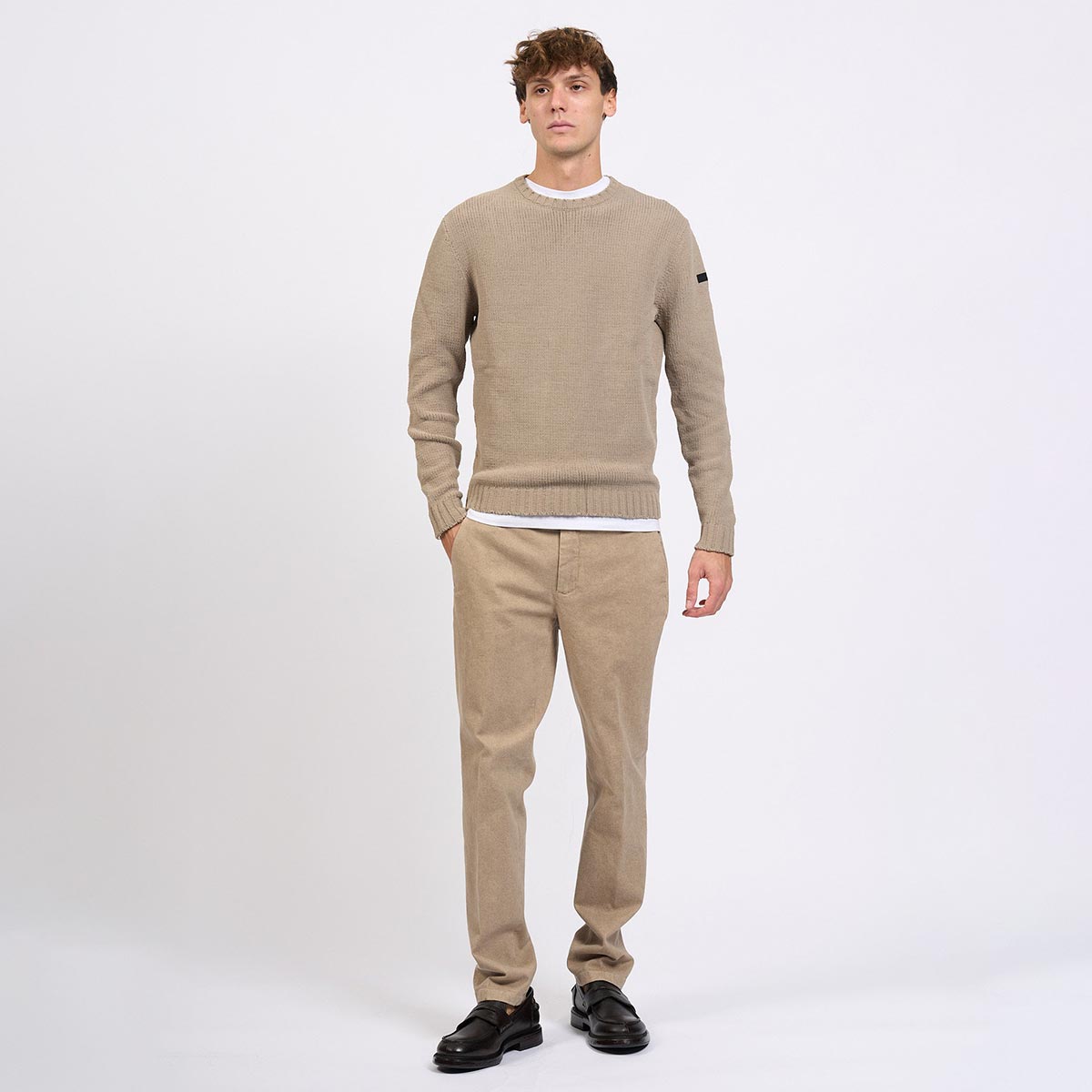 Maglione girocollo in tessuto strech