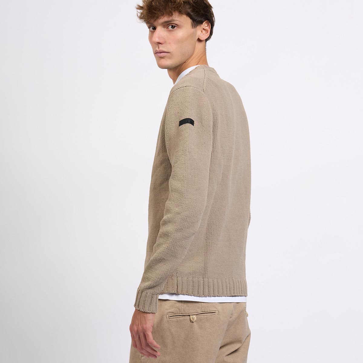 Maglione girocollo in tessuto strech