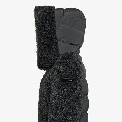 Giubbotto ibrido in piumino e pelliccia teddy